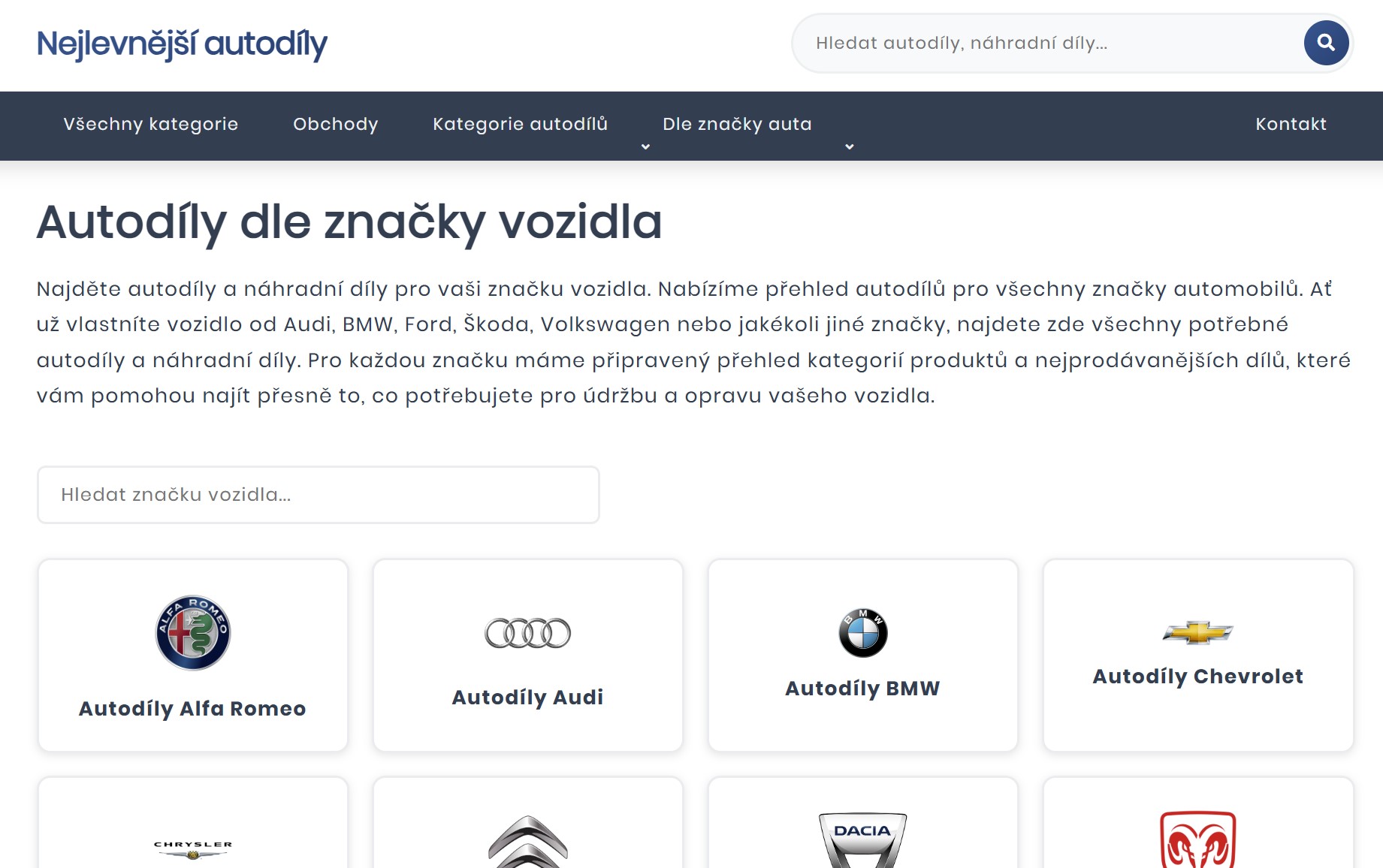 Jak koupit kvalitní a nejlevnější díly na auto logo